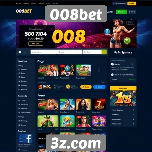 Análise da interface do usuário do site 008bet